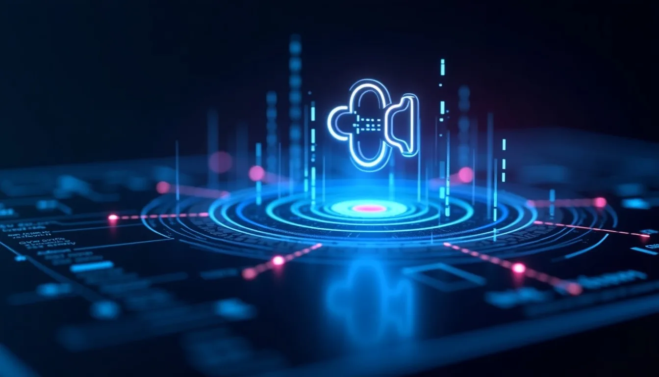 Representação visual de um MVP SaaS sendo construído e validado rapidamente com a metodologia Vibe-code, mostrando elementos de código se transformando em uma interface de usuário holográfica e dinâmica, com tons de neon ciano e roxo.